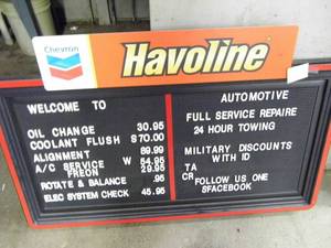 lot 232 image: Havoline Message Board