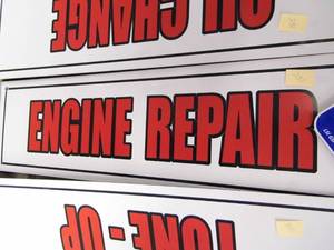lot 239 image: Engine Repair Metal Sign