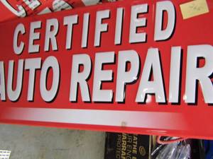 lot 265 image: Certified Auto Repair Sign