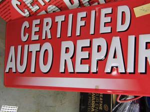 lot 266 image: Certified Auto Repair Sign
