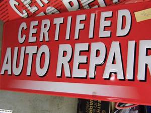 lot 267 image: Certified Auto Repair Sign