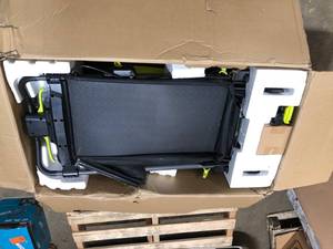 lot 202 image: RYOBI 20 in. 40-Volt 6.0 Ah Lithium-Ion Battery Brushless Cordless Walk Behind Self-Propelled Lawn Mower with Charger Included In working condition