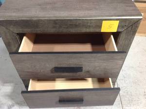Grayson 2-Drawer Grey Oak Nightstand  PLEASE SEE PHOTO DAMAGE