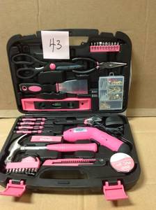 lot 43 image: Apollo 135-Piece Home Tool Kit in Pink&nbspin good condition