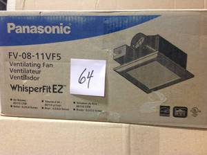lot 64 image: Panasonic Whisper Fit EZ Quiet 80 or 110 CFM Ceiling Low Profile Dual Speed Bath Exhaust Fan&nbspin good condition