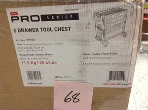 lot 68 image: Keter 22 in. 5-Drawer Modular Roller Cabinet Tool Chest in Black&nbspin good condition
