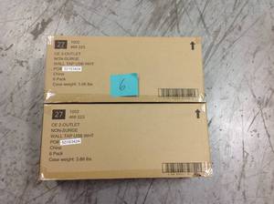 lot 6 image: Lot of 2 cases of Commercial Electric 2-AC Outlet 2-USB 4.2 Amp Shared, White (6 packcase) New