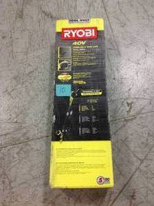 lot 10 image: RYOBI 8 -inch 40V Lithium-Ion Cordless Battery Pole Saw (Tool Only)&nbspin good condition