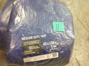 lot 11 image: Everbilt 40 ft. x 60 ft. Blue Medium Duty Tarp&nbspin good condition