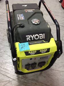 lot 27 image: RYOBI 4000-Watt Gasoline Powered Digital Inverter Generator&nbspin good condition