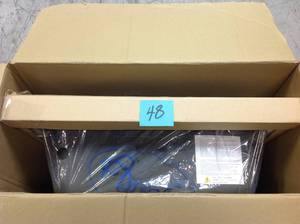 lot 48 image: eModernDecor Topmount Drop-In 18-Gauge Stainless Steel 25 in. 4 Faucet Hole Single Bowl Kitchen Sink wCollapsible Silicone Colanders&nbspin good condition