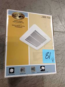 lot 81 image: Hampton Bay 50 CFM Ceiling Exhaust Bath Fan 986755&nbspin good condition