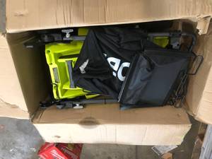 lot 102 image: RYOBI 20 in. 40-Volt Brushless Lithium-Ion Cordless Battery Walk Behind Push Lawn Mower 6.0 Ah BatteryCharger Included in good conditions