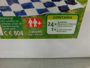 lot 377 image: Garden Games Checkers Game
