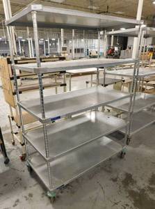 lot 412 image: Metro Rolling Storage Cart - 47.5(w) x 24(d) x 68(h)