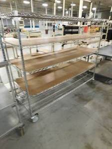 lot 414 image: Rolling Storage Cart - 61.5(w) x 24(d) x 60(h)