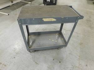 lot 347 image: Rolling Metal Utility Cart - 16 x 30