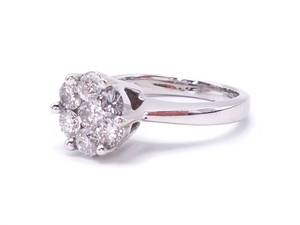 lot 26 image: 1.28 Carat Illusion Set Diamond Estate Ring in 14k White Gold $3475