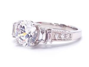 lot 30 image: Dazzling Designer Semi-Mount w 12 Carat of Diamonds and a Brilliant CZ Centerstone $2400