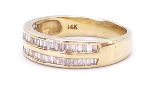 lot 39 image: 12 Carat Baguette Diamond Estate Ring  Band in 14k Gold $1875