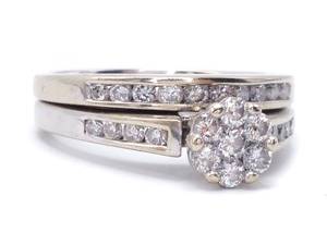 lot 29B image: Beautiful .70 Carat Diamond Wedding Set in White Gold $3300