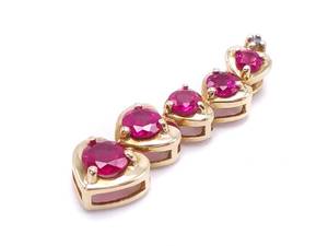 lot 34C image: Natural Red Ruby Estate 1 Pendant in Yellow Gold $1725