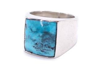 lot 40B image: Chimney Butte Signed Navajo Turquoise and Sterling Silver Estate Ring $325
