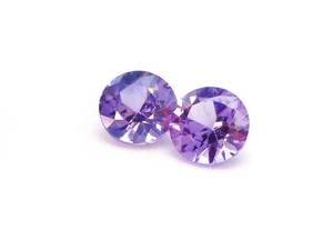 lot 15C image: (2) Pair of .43 Carat Natural Violet Blue Sapphires Round Cut