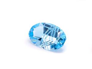 lot 35B image: 5.53 Carat Custom Cut Oval Swiss Blue Topaz Gemstone