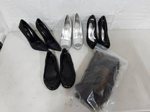 Coach Ballet Flats, High Heels & Faux Fur Scarf