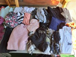 Large Lot Of WomensJuniors Sweaters, Tops, Blouses