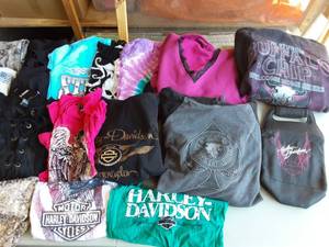 Harley Davidson, Affliction & Other Womens Biker Tops SM