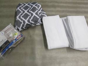 3 Piece Window Curtain Set, 2 White...