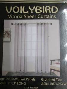 1 Pair 54x63 inch Vitoria Sheer Cur...