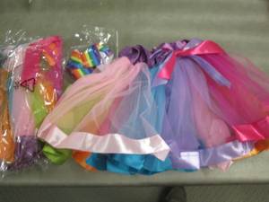 2 Rainbow Tutu with Hairclips  Reta...