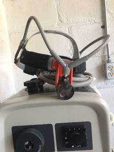 Design For Vision Quadrilite 6000 Light Source on Mobile Stand Plus Two Design For Vision Coaxial 6000 Fiberoptic Headlight - Great Working Condition