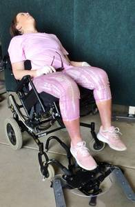 SOLARA TILT IN SPACE WHEELCHAIR - NICE CONDITION WITH TRAY &amp FOOT RESTS