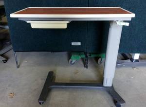 Overbed Table With Slide Out Vanity Tray - Great Condition