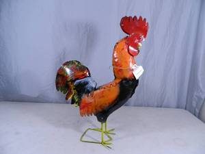 New Recycled Metal Garden Art Rooster