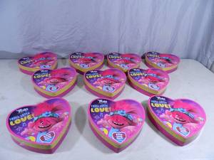 10 New Boxes of Trolls Gummy Candy Hearts