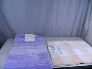 2 New Yarn Dyed Bath Rugs