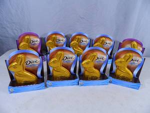 9 New Solid Milk Chocolate Dove Bunnies