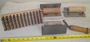 lot 16 image: Cement finishing tools professional grade.