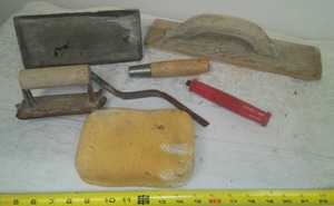 lot 18 image: Cement finishing tools professional grade.