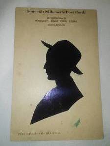 lot 43 image: Silhouette of Man Nicollet House Drug Store Minneapolis MN.