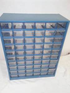 lot 59 image: 60 drawer cabinet, plastic