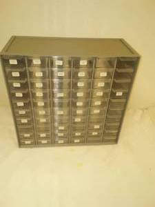 lot 61 image: 60 drawer cabinet, plastic