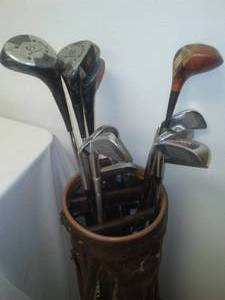 lot 102 image: Golf Clubs with bag - decent.