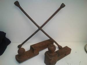 lot 110 image: (2) 2  ball inserts & tire cross iron.