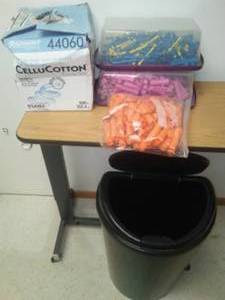 lot 54 image: Perm rods, trash cans cover & Cellucotton